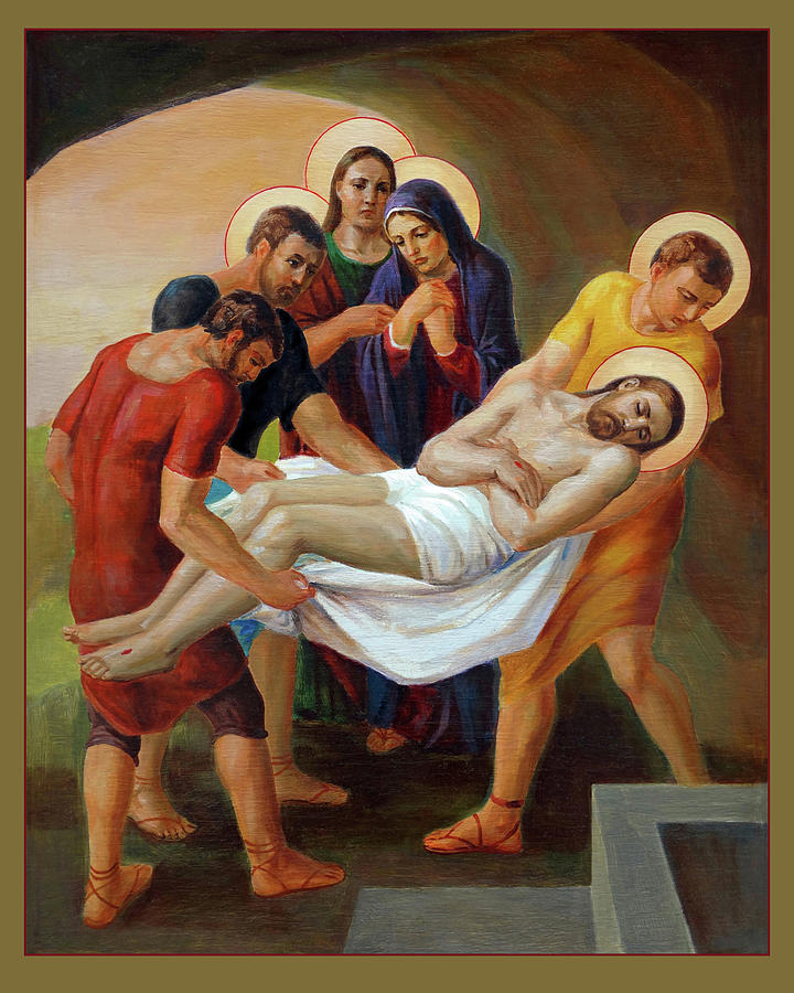 Jesus Christ Painting - Stations Of The Cross 14 by Svitozar Nenyuk