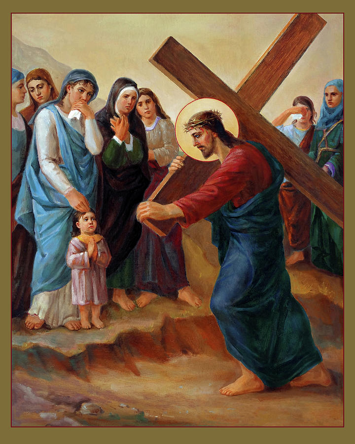 Golgotha Painting - Stations Of The Cross 8 by Svitozar Nenyuk