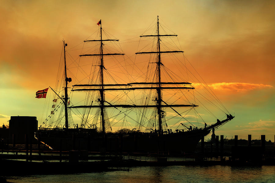 Statsraad Lehmkuhl Silhouette Photograph by Cate Franklyn