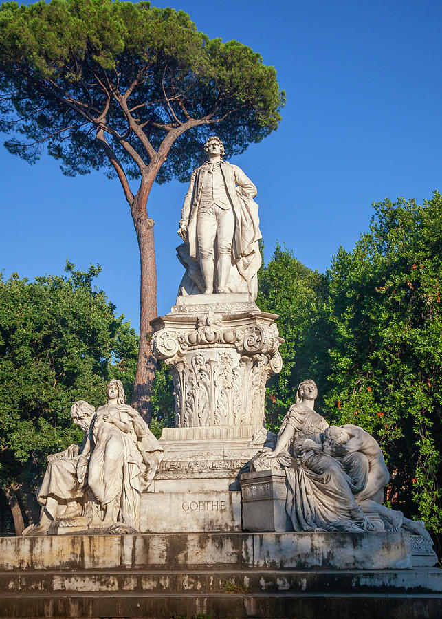 Statue near Villa Borghese, Rome Photograph by Chris Dutton