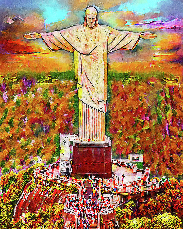 Statue of Cristo Redentor, with open arms blessing everyone, one of the main tourist attractions