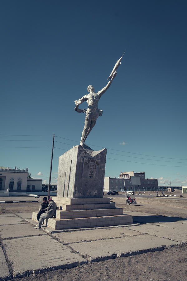 Statue Of First Mongolian Cosmonaut At Chojr, Mongolia Photograph