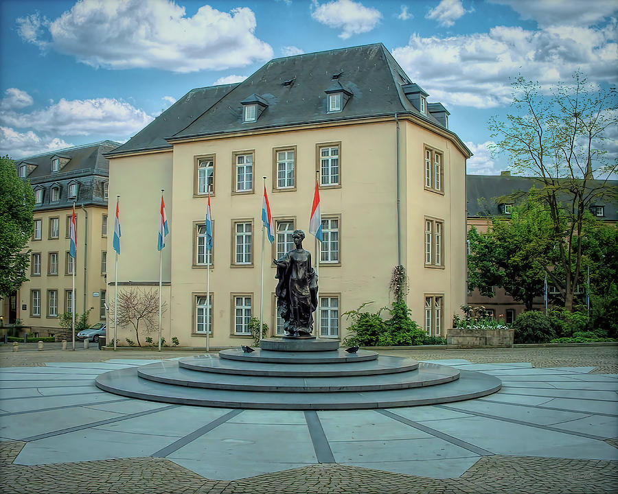 Statue of Grand Duchess Charlotte, Luxembourg City Digital Art by Dennis Lundell