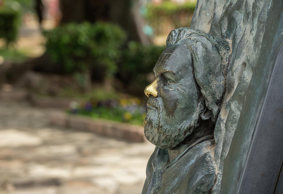 Statue of head of Gerald Durrell in Corfu Photograph by Steven Heap Fine Art America