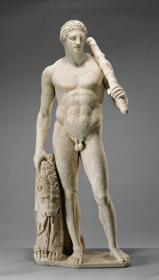 Nude Painting - Statue of Hercules by Old Master
