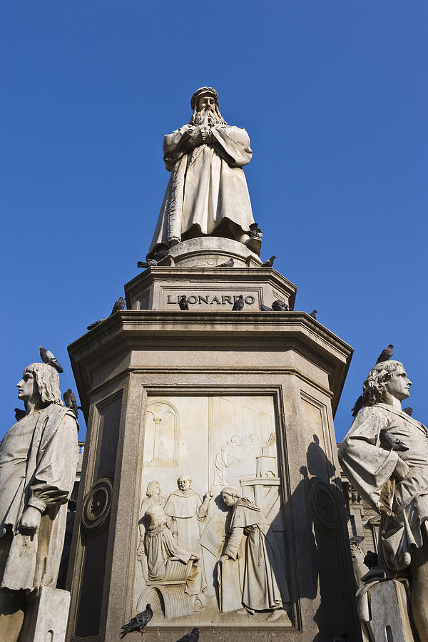 Statue of Leonardo da Vinci at Piazza della Scala Photograph by Juan Silva
