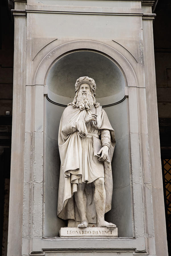 Statue of Leonardo Da Vinci, Florence Italy Photograph by Martinedoucet