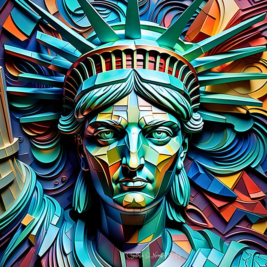 Statue of Liberty 3D Abstract 20240302 Digital Art by Cindys Creative Corner