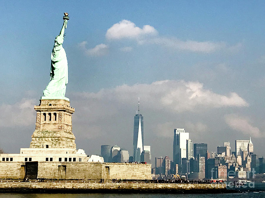 Statue of Liberty and New York Skyline Photograph by Rich S