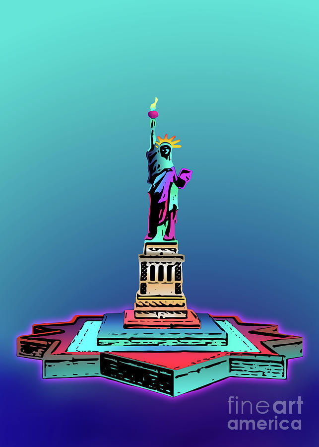Statue Of Liberty Coloured Photograph by Franchi Torres