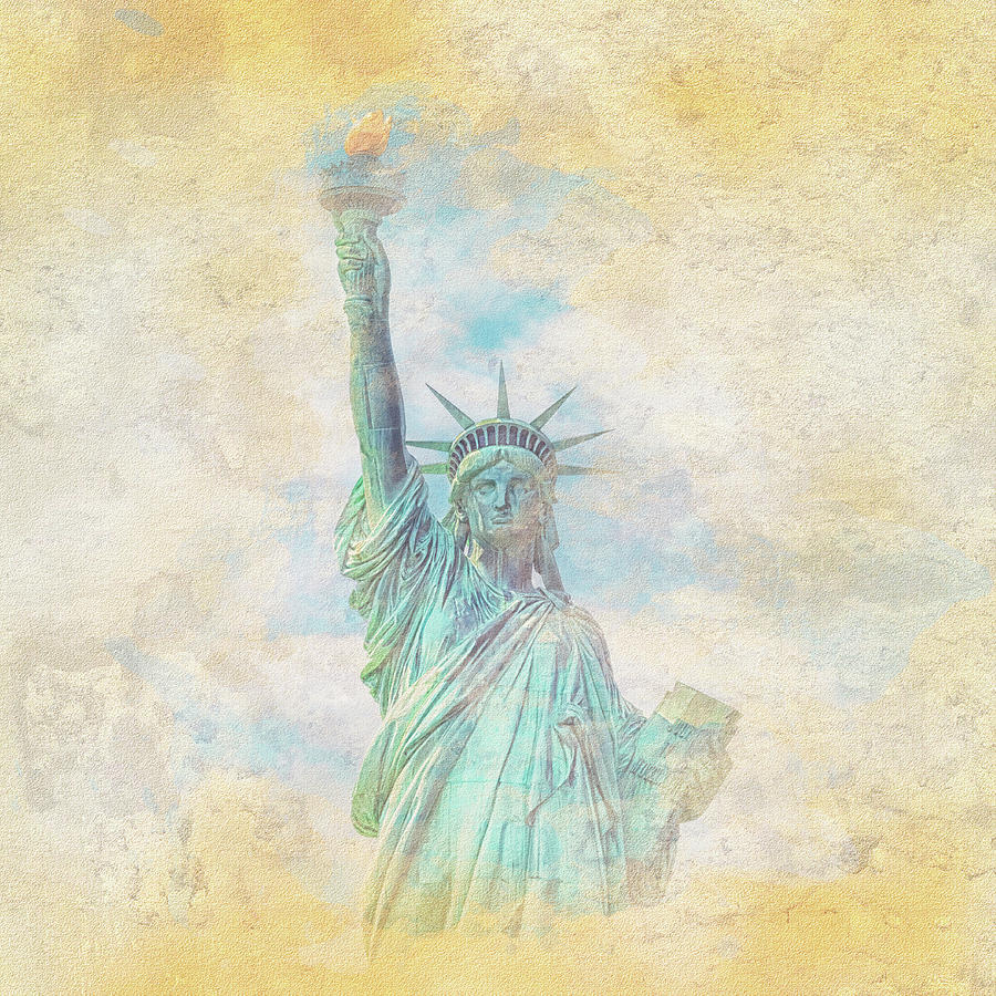 Statue Of Liberty In New York City Mixed Media