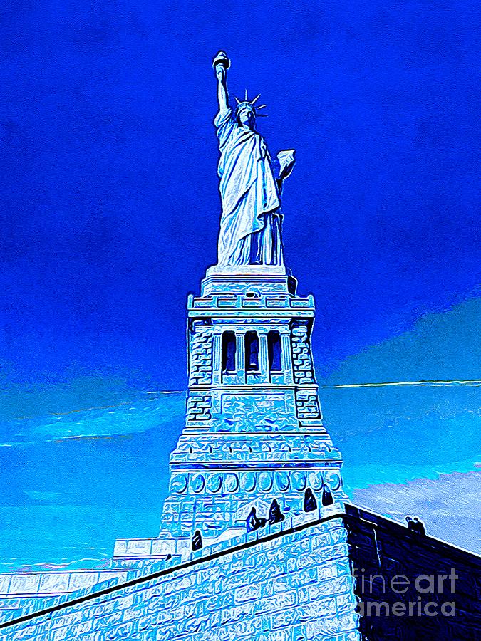 Statue Of Liberty New York Digital Painting Digital Art