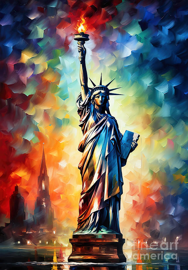 Statue Of Liberty Painting - Statue Of Liberty Painting by Mark Ashkenazi