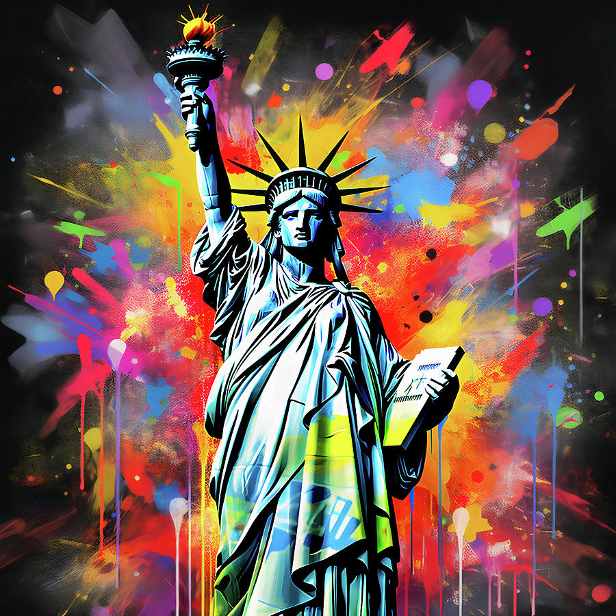 Statue Of Liberty Pop-Art Digital Art by Imagine ART
