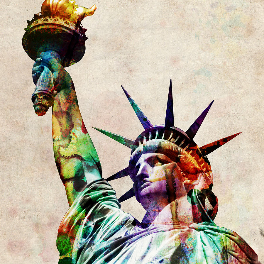 Statue of Liberty - square Digital Art by Michael Tompsett