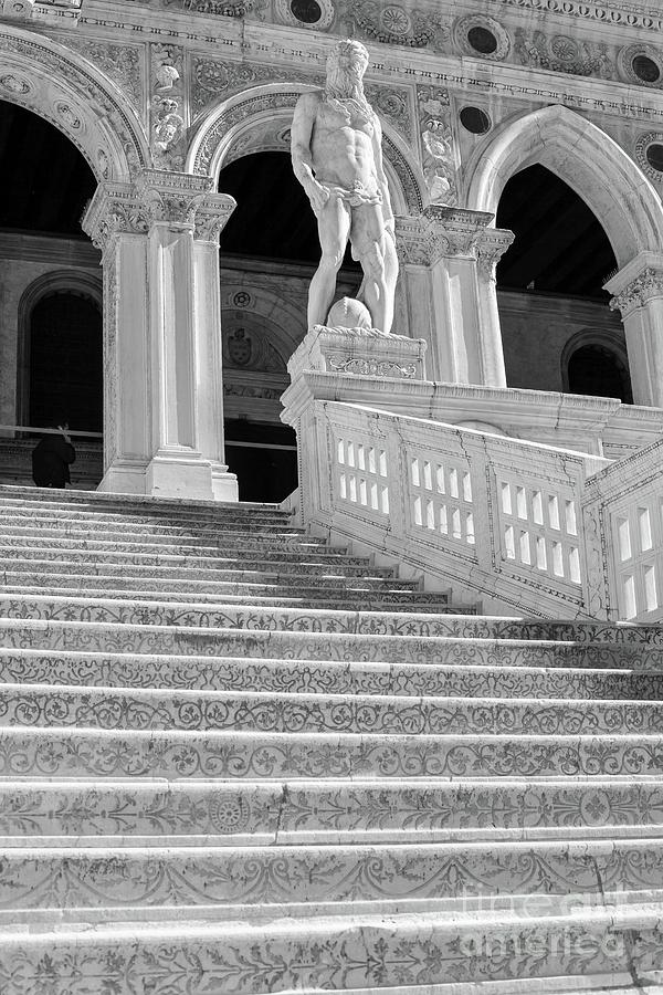 Architecture Photograph - Statue of Neptune at the Doges palace by Patricia Hofmeester