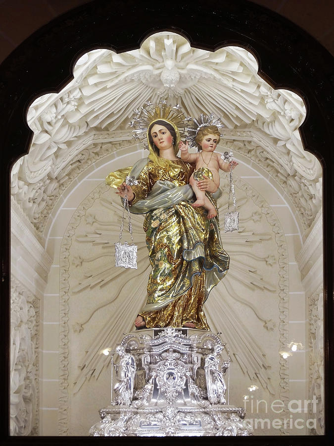 Statue of Our Lady of Mount Carmel in the Valletta Basilica Photograph by Rudi Prott