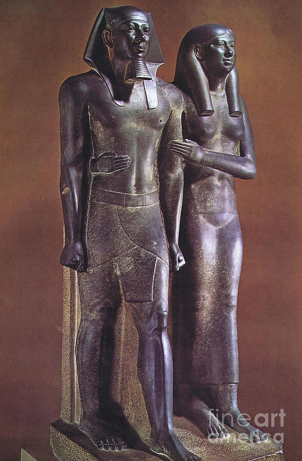 Statue of Pharaoh Menkaure and his wife Sculpture by Arkitekta Art ...