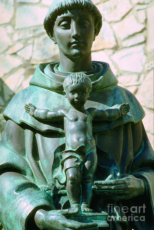 Statue of Saint Anthony of Padua at the Riverwalk in San Antonio ...