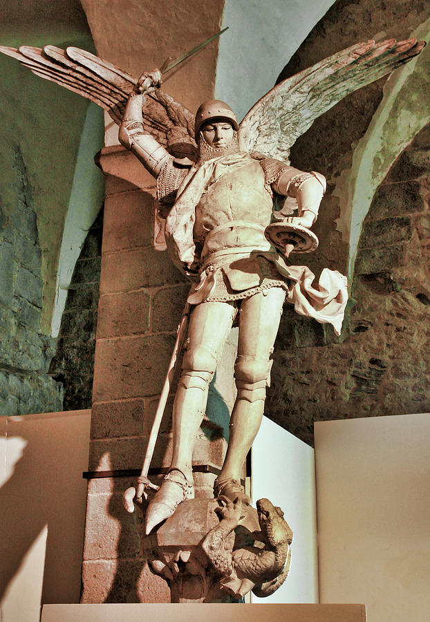 Statue of Saint Michael at Mont-Saint-Michel Photograph by Susan Maxwell Schmidt