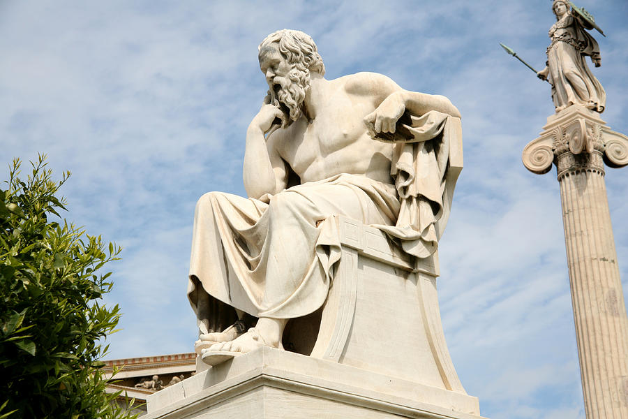 Statue of Socrates, the philosopher, with sky in distance Photograph by Vasiliki