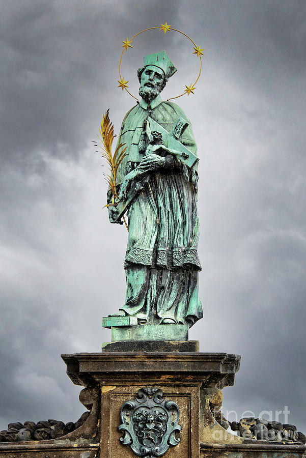 Statue on Charles bridge, Prague Photograph by Delphimages Photo Creations