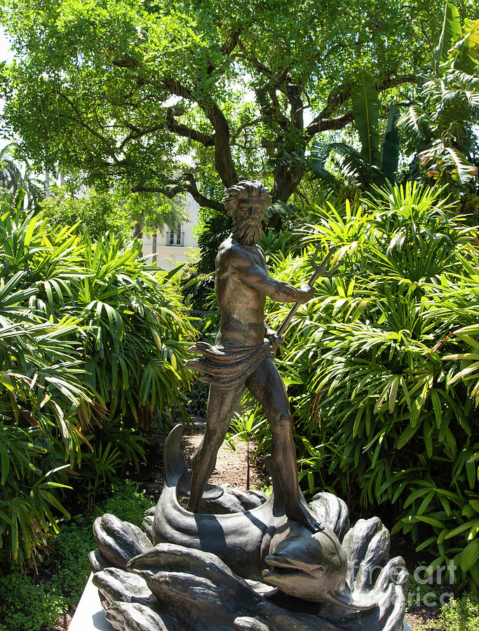 Statue The Society of the Four Arts Botanical Garden Palm Beach Florida Photograph by Wayne Moran