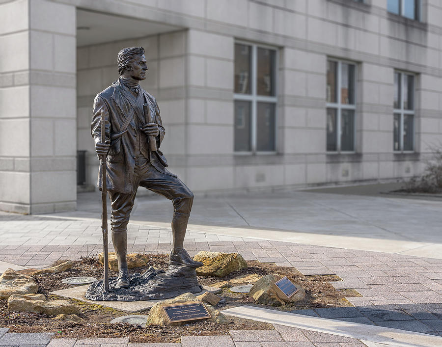 Statue to Zackquill Morgan who founded Morgantown in West Virgin Photograph by Steven Heap Statue to Zackquill Morgan who founded Morgantown in West Virgin Photograph by Steven Heap