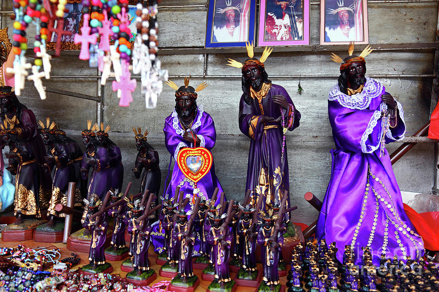 Jesus Christ Photograph - Statues of the Cristo Negro for sale Portobelo Panama by James Brunker