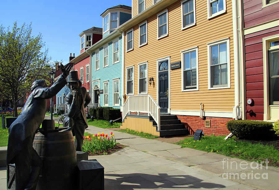 Statues of Two John Hamilton Grays in Front of Great George Hotel Charlottestown PEI  5571 Photograph by Jack Schultz