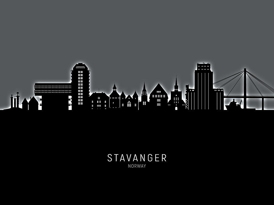 Stavanger Norway Skyline #63 Digital Art by Michael Tompsett