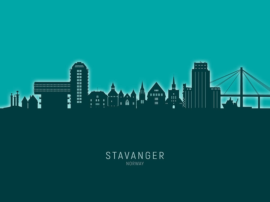 Stavanger Norway Skyline #64 Digital Art by Michael Tompsett