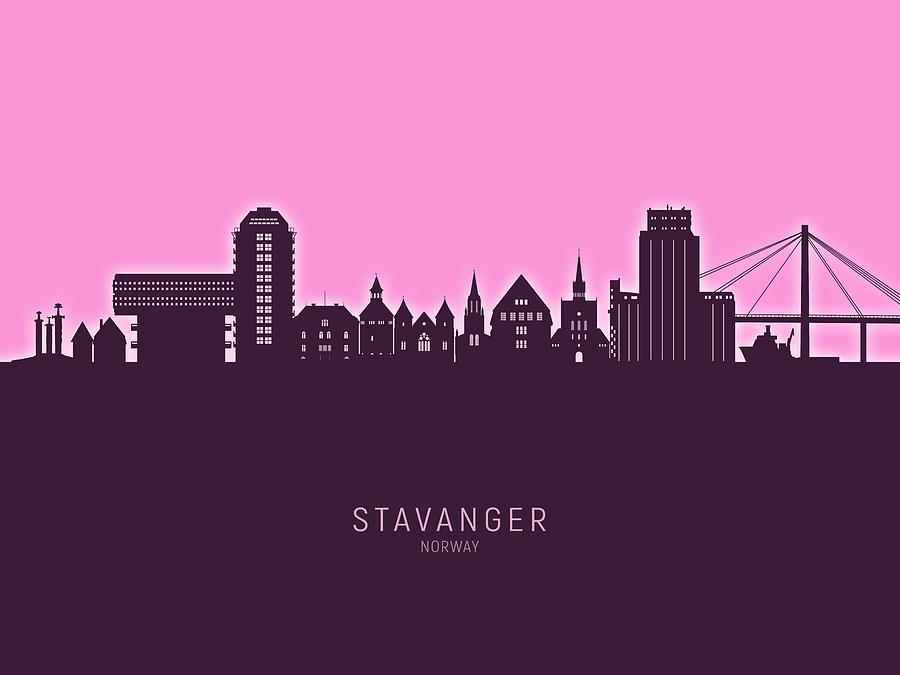 Stavanger Norway Skyline #67 Digital Art by Michael Tompsett