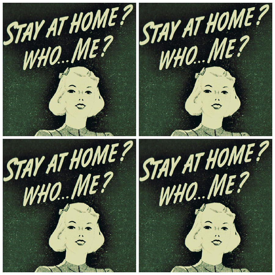 Stay At Home? Who Me? Mixed Media by Sally Edelstein