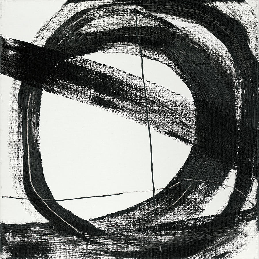 Steady Habits 2 - Modern Fresh Abstract Painting In Black and White ...