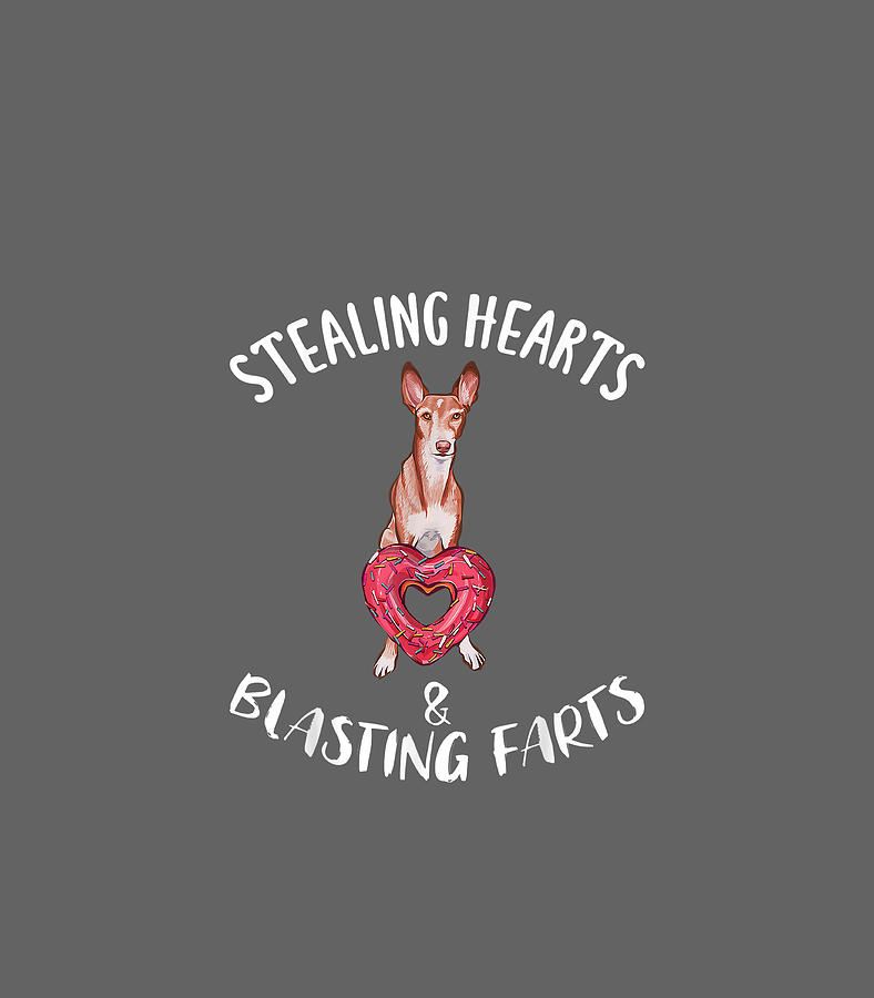 Stealing Hearts Blasting Farts Ibizan Hound Valentines Day Digital Art