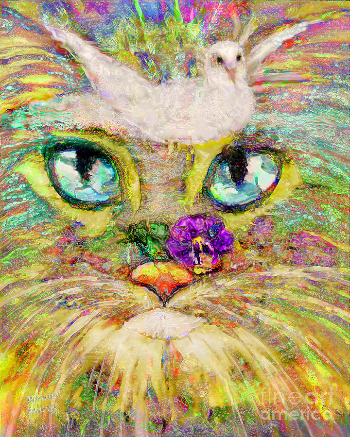 Stealth Kitty Waiting Painting by Bonnie Marie