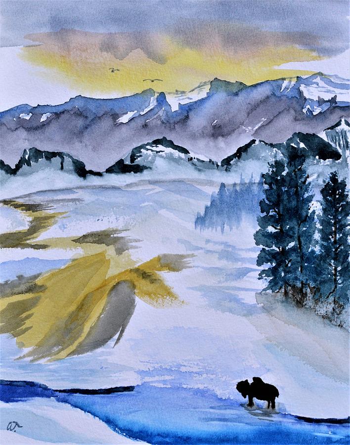 Steam at Yellowstone 3 Painting by Warren Thompson