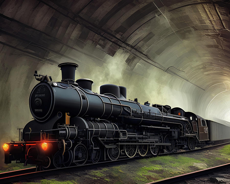 Steam Engine locomotive trains 015 Digital Art by VR Vision Studios ...