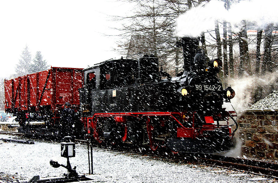 Steam in the Snow  Pressnitztalbahn Photograph by Steve Ember