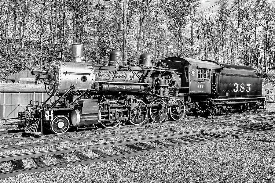 Steam Locomotive 385 BW Photograph by Anthony Sacco