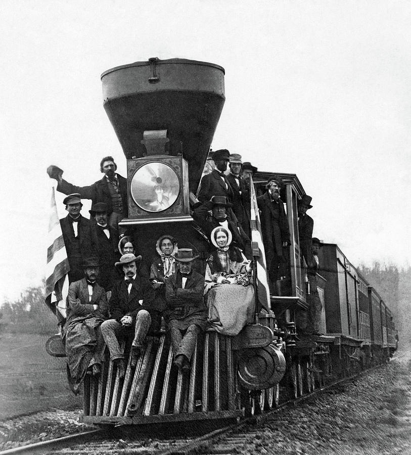 Steam Locomotive On The Baltimore and Ohio Railroad - Circa 1860 Photograph by War Is Hell Store