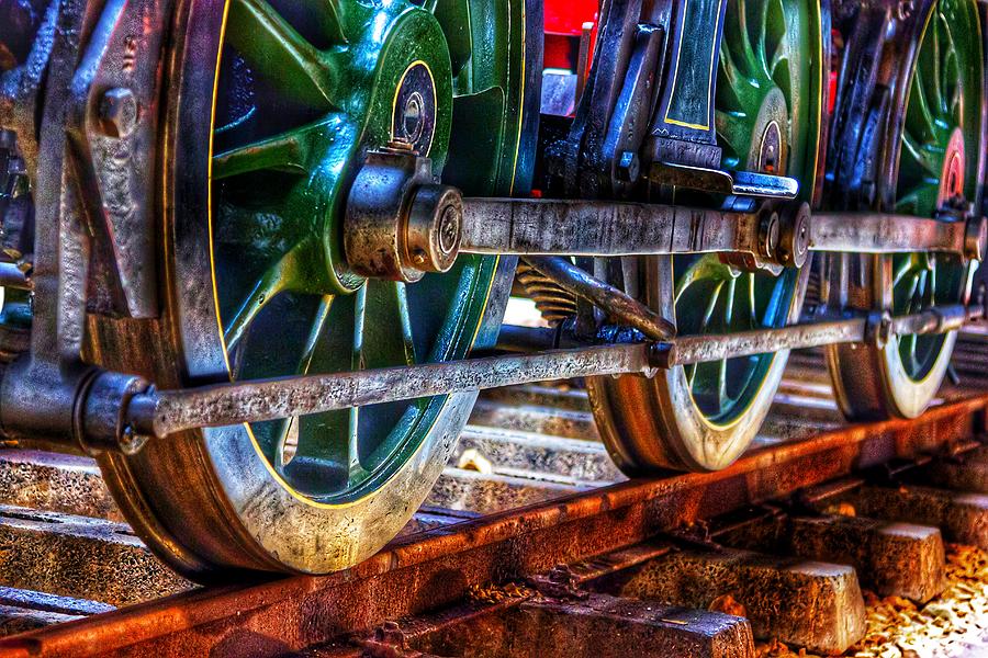 Steam locomotive wheels Photograph by Chris Clark