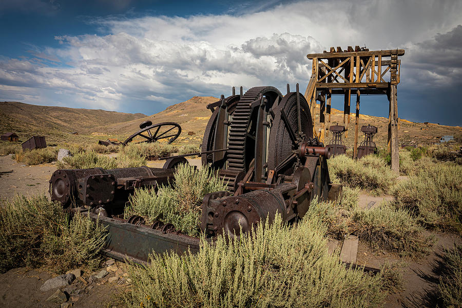 Steam Powered Mine Winch in Bodie Photograph by Ron Long Ltd Photography