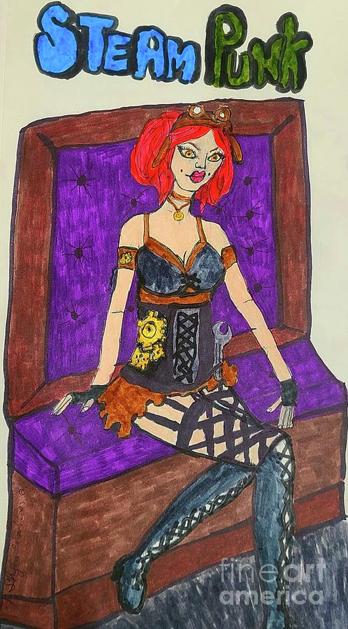 Steam Punk Poster Girl Drawing
