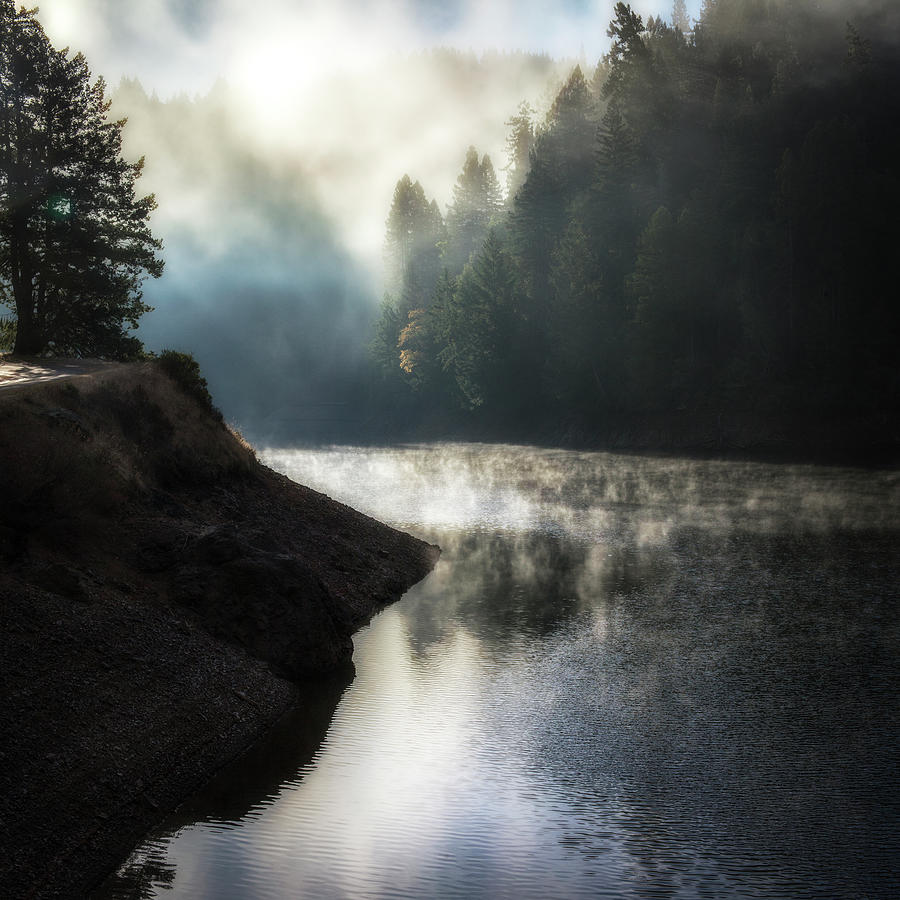 Steam rising, Alpine Lake Photograph by Donald Kinney