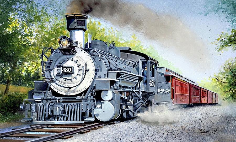 Steam train Painting by Bill Updegraff - Fine Art America