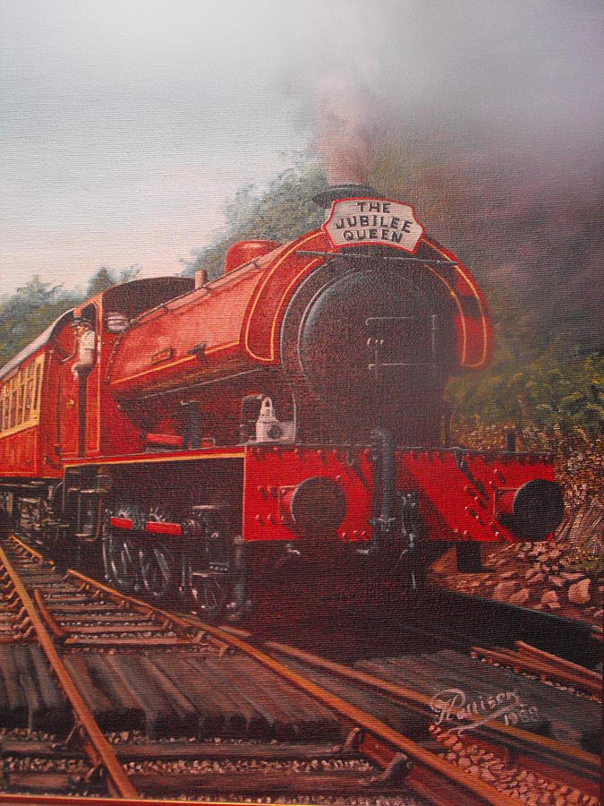 Steam Train Painting by HH Palliser
