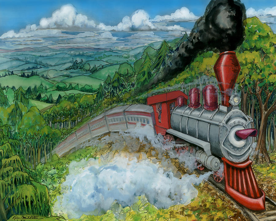 Steam Train Painting by Kevin Middleton