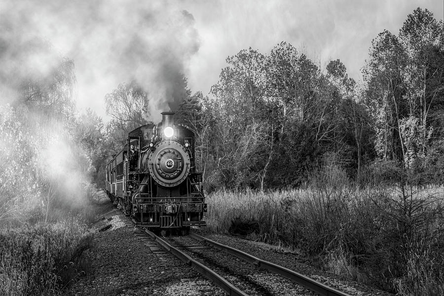 Steam Train No 40 PA BW Photograph by Susan Candelario